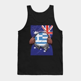 Greece Flag Australian Flag Ripped - Gift for Greek From Greece Tank Top